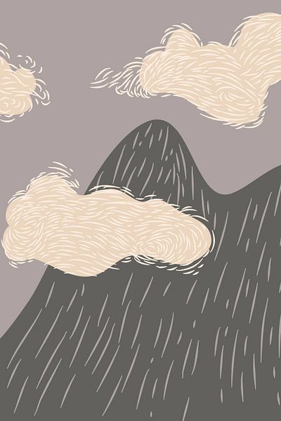 Mountain and Clouds Painting by ComfortQ