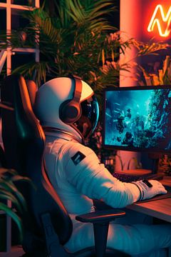 Astronaut in een speelparadijs van Poster Art Shop