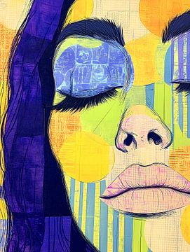 Dromerige Verfijning: Een Abstracte Portret van Emotie van But First Framing