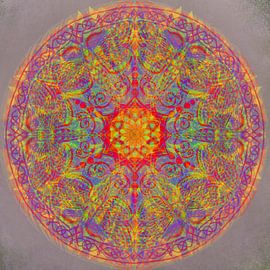Grafisches Mandala, verschiedene Farben von Rietje Bulthuis