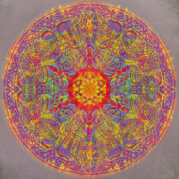 Mandala graphique, différentes couleurs sur Rietje Bulthuis
