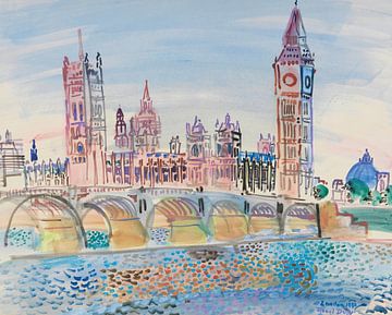 Raoul Dufy - Londen, het parlement (1930) van Peter Balan