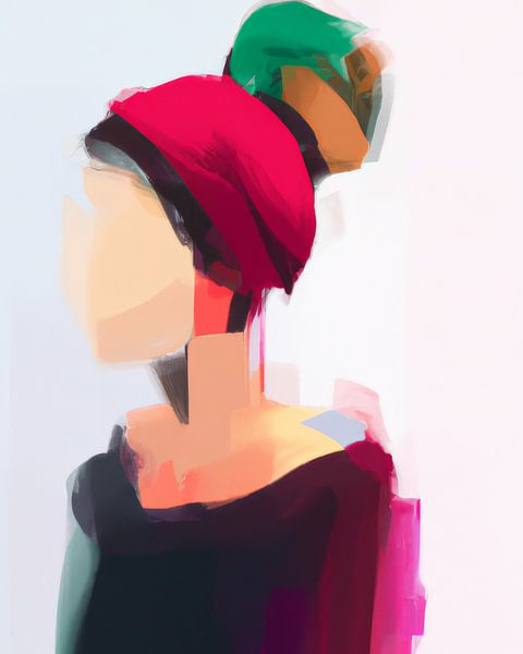 Abstract portrait &quot;warm glow viva magenta&quot; by Carla Van Iersel