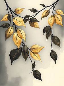 Feuilles jaunes botaniques
