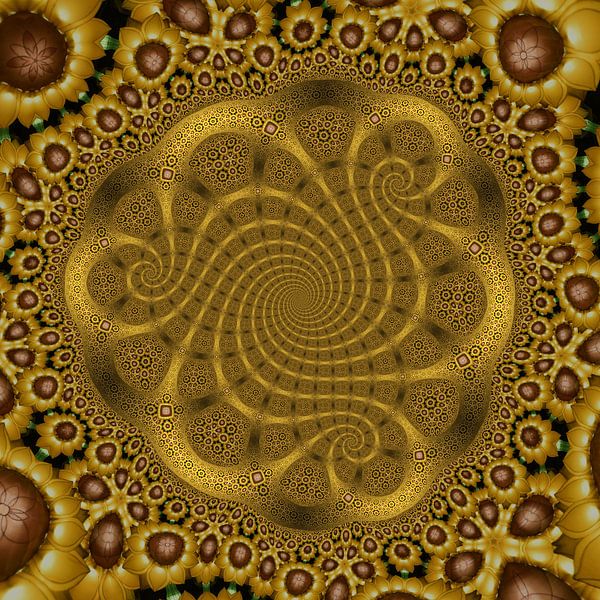 Trio Spirale aus Sonnenblumen von Tis Veugen