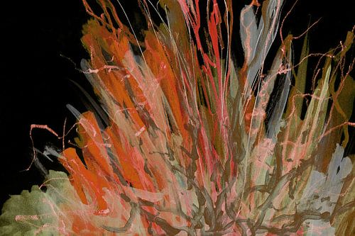 Vurige abstracte penseelstreken
