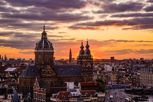 Coucher de soleil sur Amsterdam