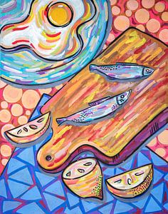 Fisch und Ei Stillleben