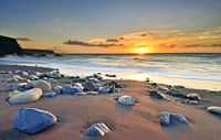 Sonnenuntergangsstrand Fuerteventura Spanien