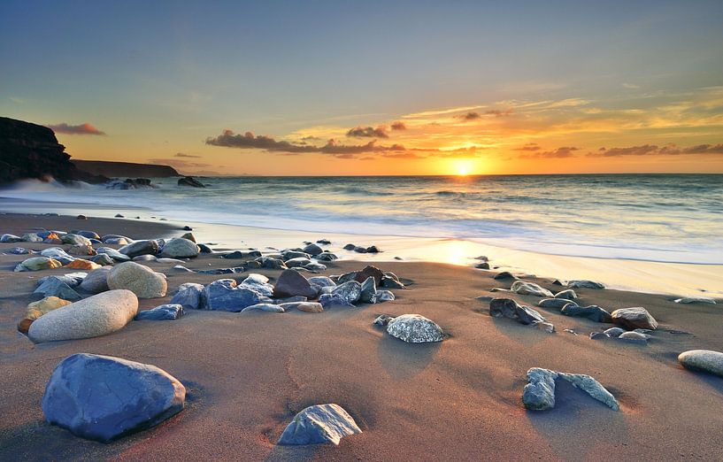 Plage du coucher de soleil Fuerteventura Espagne par John Leeninga