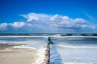 The flooded beach of Ameland