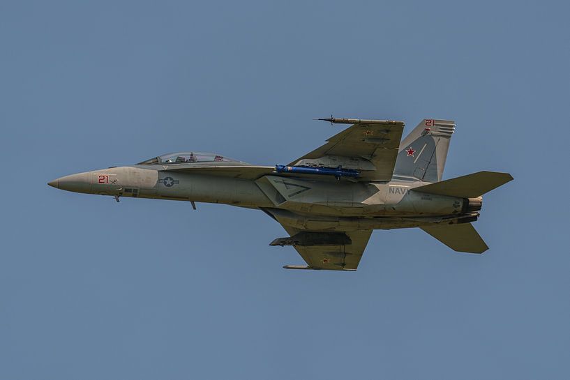Take-off U.S. Navy Boeing F/A-18F Super Hornet. by Jaap van den Berg