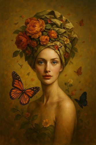 Flora's Stille - Frau mit Blumen 1