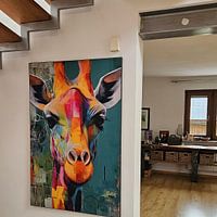 Klantfoto: Kleurrijke giraffe van ARTemberaubend, als ArtFrame