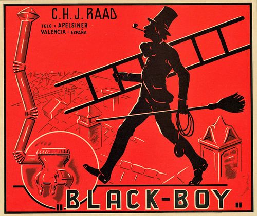 BLACK BOY, reclame label, 1920