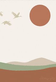 Japandi – Japandi-style triptych (3 of 3) by AidasignArt