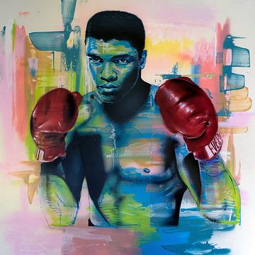 Muhammad Ali schilderij van Jos Hoppenbrouwers