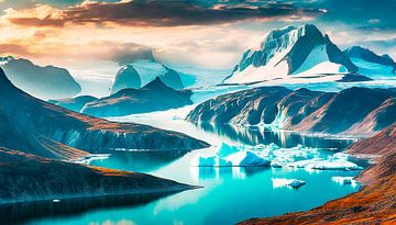 Groenland met ijs en sneeuw van Mustafa Kurnaz
