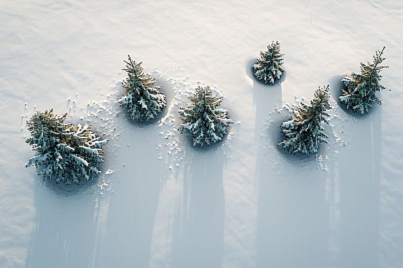 Winterlandschaft von oben von fernlichtsicht