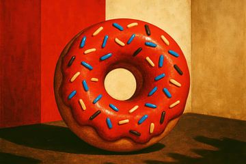 Grafisch donut stilleven met licht