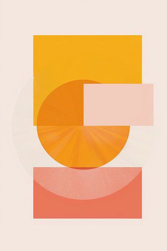 Geometrie op zonne-energie - abstracte vormen in warme tinten