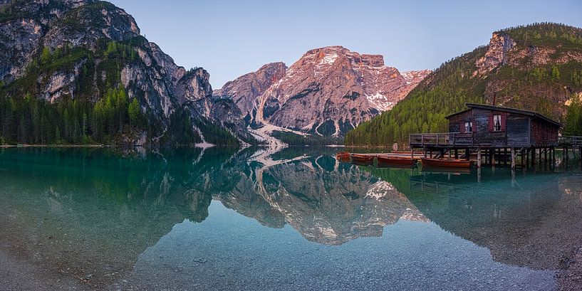 Panorama Lago di Braies van Henk Meijer Photography