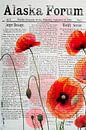 Collage with red poppies by Poster Art Shop thumbnail