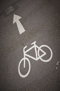 Bicycle path with directional arrow by Heiko Kueverling