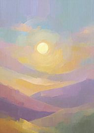 Pastell-Landschaft bei Sonnenuntergang von Niklas Maximilian