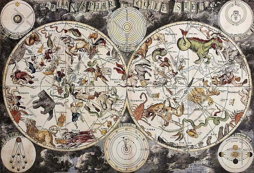 Vintage Celestial Star Karte von Maria Blair