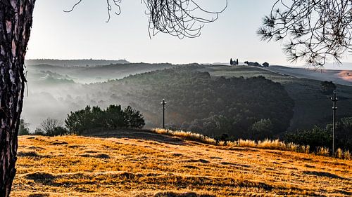 Toscaans landschap, Val d'Orcia, Italië.