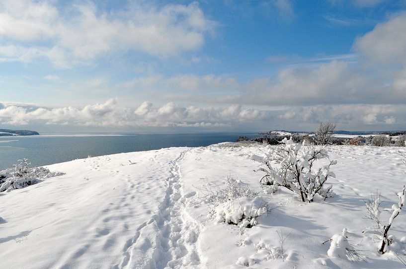 tief verschneider Schafberg  mit Blick zum Groß Zicker, Middelhagen auf Rügen von GH Foto & Artdesign