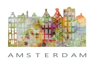 Stadsgezicht Amsterdam in warme tinten van Dina Dankers