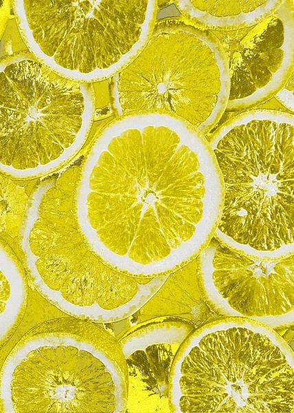 Metallic Limes - Neon Geel Abstracte Muur Art van Millennial Prints