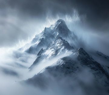 Sneeuw omhult de Alpen van fernlichtsicht