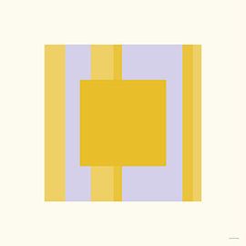 Abstract Yellow Lilac Square by Mid Century Art House