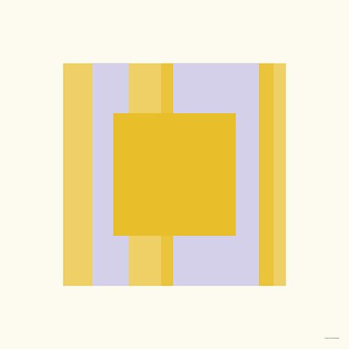 Abstract Yellow Lilac Square