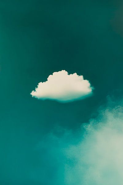 Enkele wolk in de blauwe lucht - Minimalist van Poster Art Shop