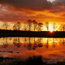 zonsondergang, Mandefjild van Wim vd Neut