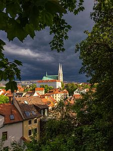 Blick über die Stadt Görlitz auf die Peterskirche
