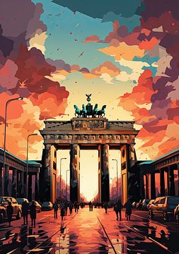 Berlijn Brandenburger Tor Pop Art van Niklas Maximilian
