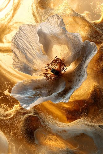 Gouden bloem in surrealistische stijl