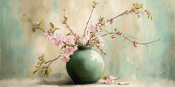 Fleurs vert sauge n° 6