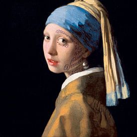 Getatoeëerd Meisje met de Parel van Johannes Vermeer van Maarten Knops