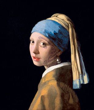 Getatoeëerd Meisje met de Parel van Johannes Vermeer van Maarten Knops