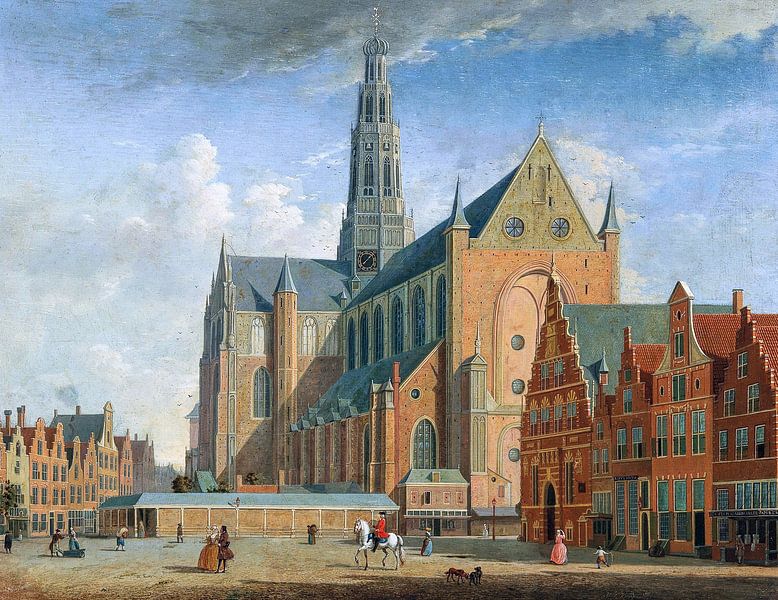 Haarlem, Grote Markt, Jan ten Compe - 1730 von Atelier Liesjes