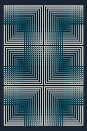 Abstract Teal Grid by Marcio Pontes
