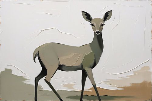 Abstract hert in rustige tinten