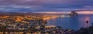 Panorama und Sonnenaufgang in Calpe, Spanien