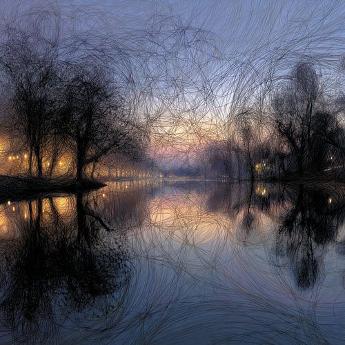 Schemerige waterdroom